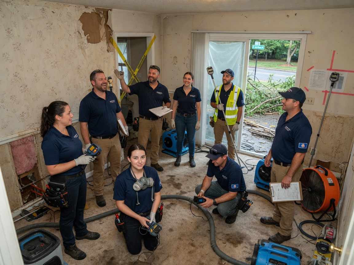 The Fairfax Water Damage team at work in Fairfax