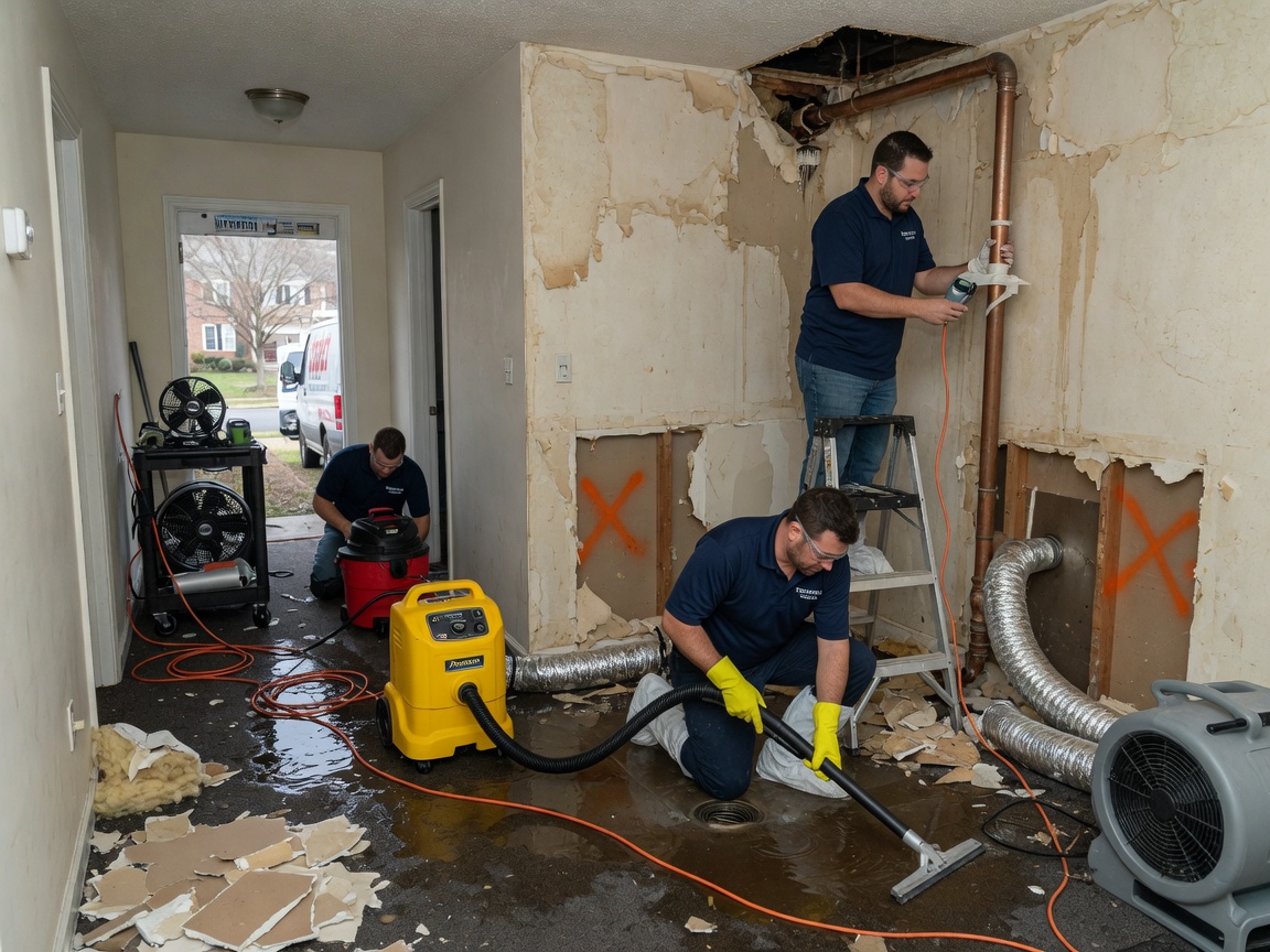 Burst Pipe Water Damage Cleanup in Fairfax