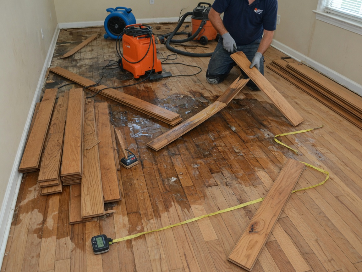 Hardwood Floor Water Damage Repair in Fairfax