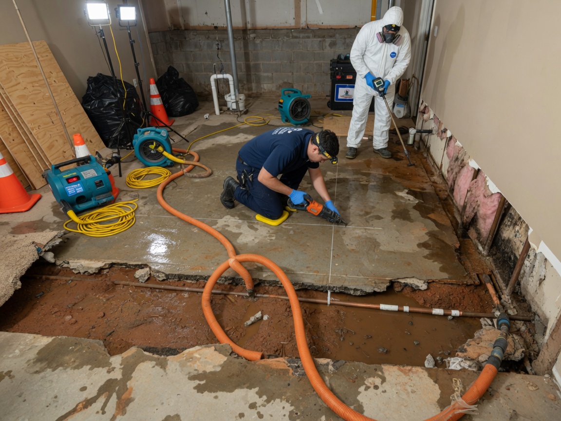 Slab Leak Water Damage Repair in Fairfax